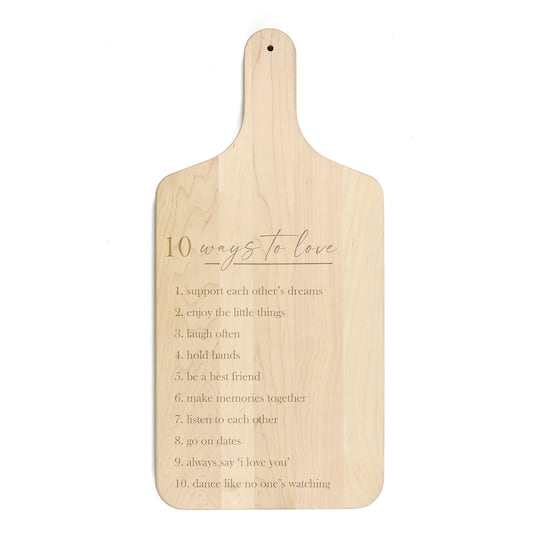 17" Ten Ways to Love Maple Paddle Cutting Board